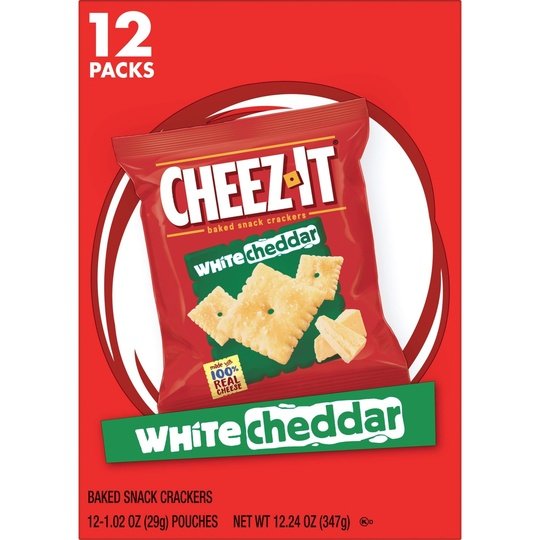 Cheez-It White Cheddar Baked Snack Crackers, 12.24 oz, 12 Count