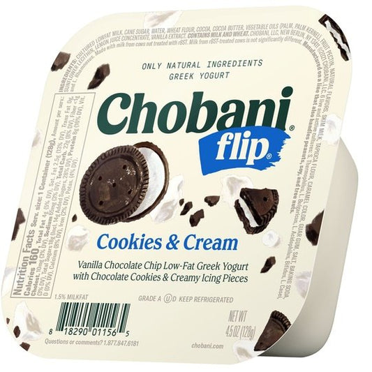 Chobani Flip Low-Fat Greek Yogurt, Cookies and Cream 4.5 oz