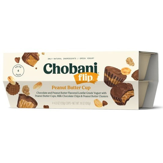 Chobani® Flip® Low-Fat Greek Yogurt, Peanut Butter Cup 4.5oz 4-pack