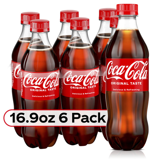 Coca-Cola Soda Pop, 16.9 fl oz, 6 Pack Bottles