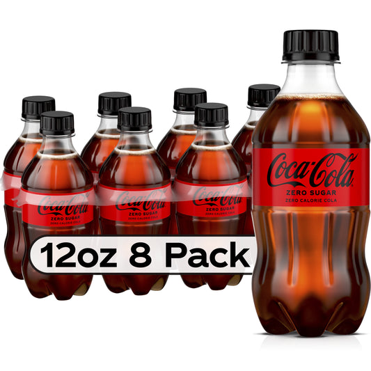 Coca-Cola Zero Sugar Soda Pop, 12 fl oz, 8 Pack Bottles