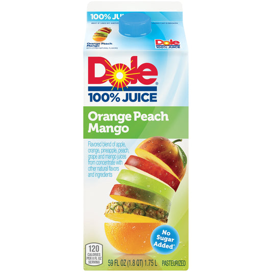 Dole 100% Juice Flavored Blend Of Juices Orange Peach Mango 59 Fl Oz