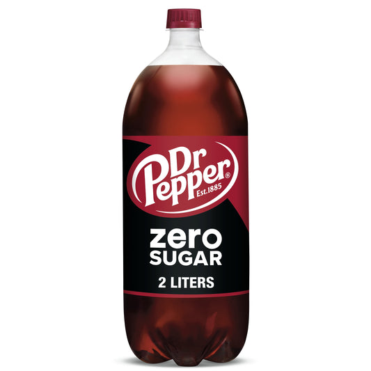 Dr Pepper Zero Sugar Soda, 2 L bottle