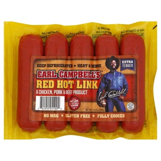 Earl Campbell's Red Hot Link Smoked Sausage, 14 oz