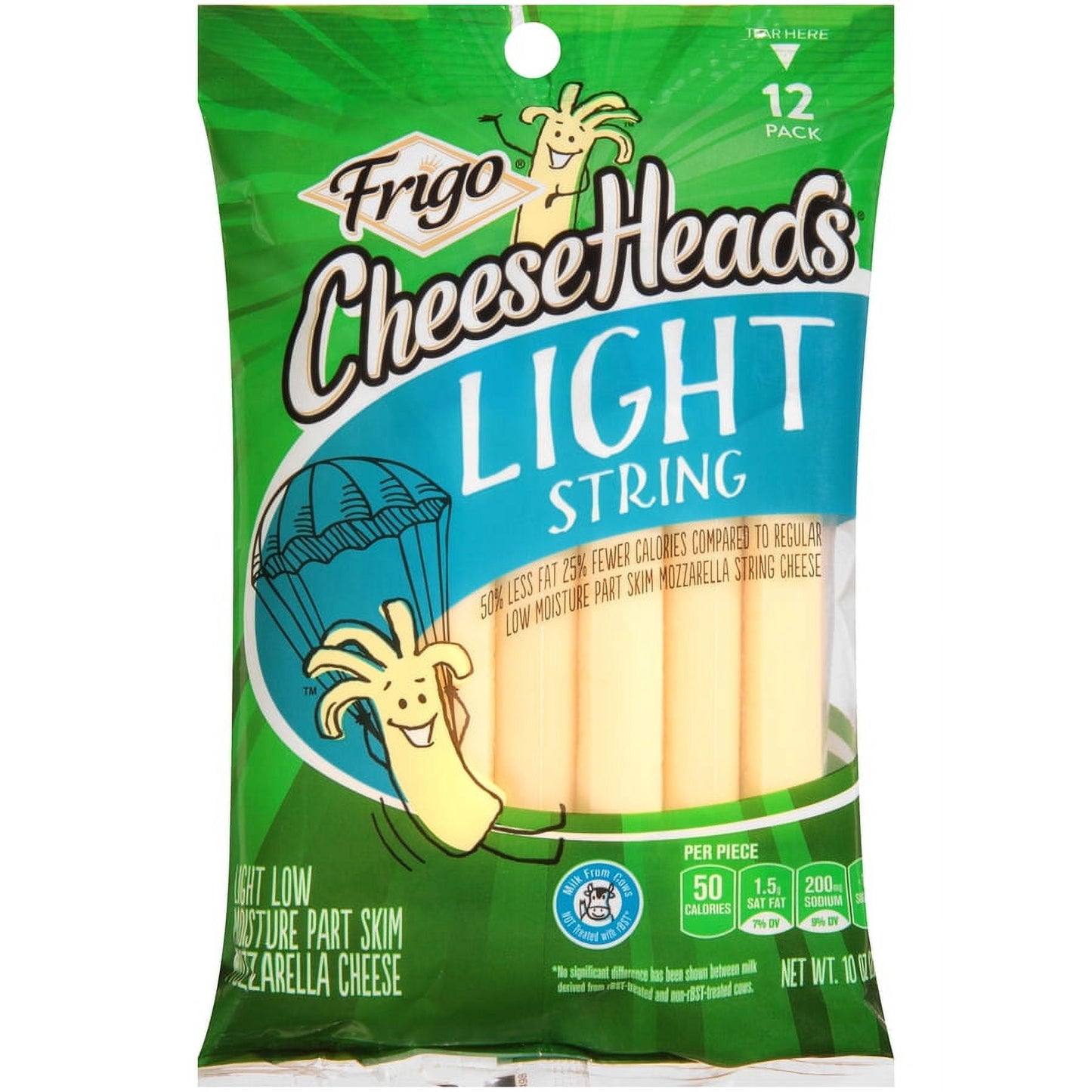 Frigo Cheese Heads Light String Mozzarella Cheese, 10 oz, 12 Count