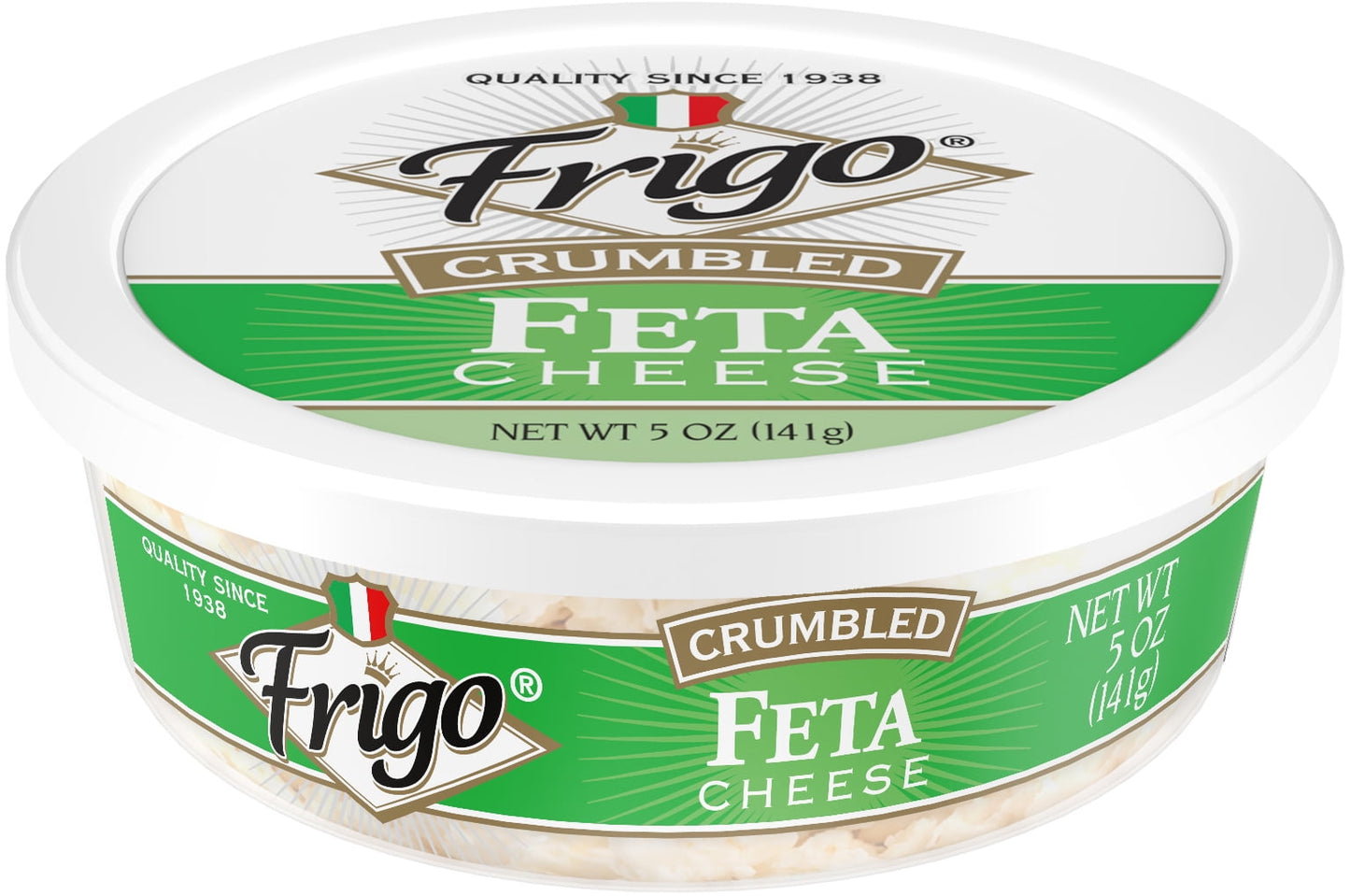 Frigo Crumbled Feta Cheese, 5 oz Refrigerated Plastic Cup