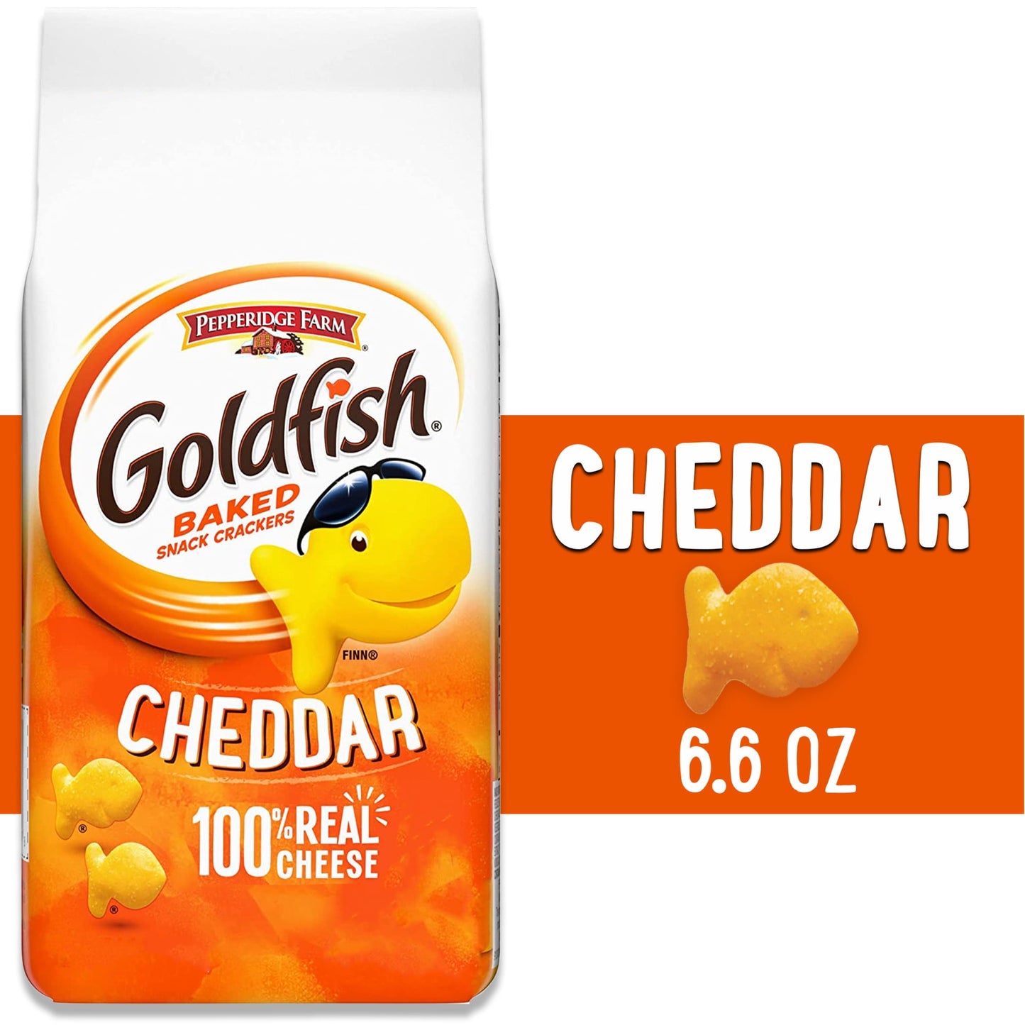 Goldfish Cheddar Cheese Crackers, Baked Snack Crackers, 6.6 oz Bag