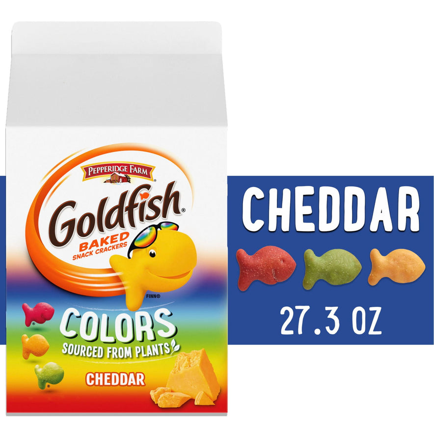 colored gold fish box Goldfish Colors Cheddar Cheese Crackers, 27.3 oz Carton – instafresh