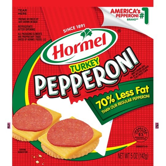 HORMEL, Turkey Pepperoni, Pizza Topping, Gluten Free, Original, 5 Oz Bag