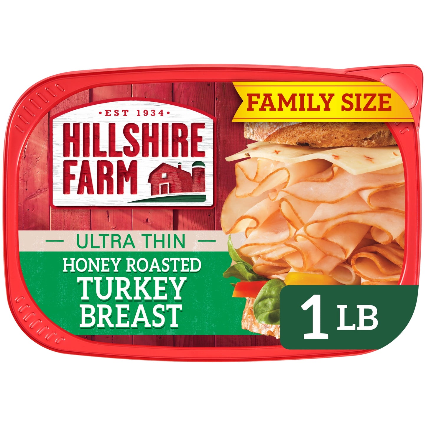 Hillshire Farm Sliced Honey Roasted Turkey Breast Deli Lunch Meat, 16 oz