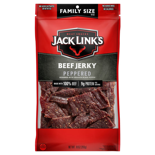 Jack Link’s Peppered Beef Jerky, 10 oz, Resealable Bag