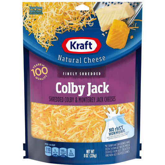 Kraft Colby Jack Finely Shredded Cheese, 8 oz Bag