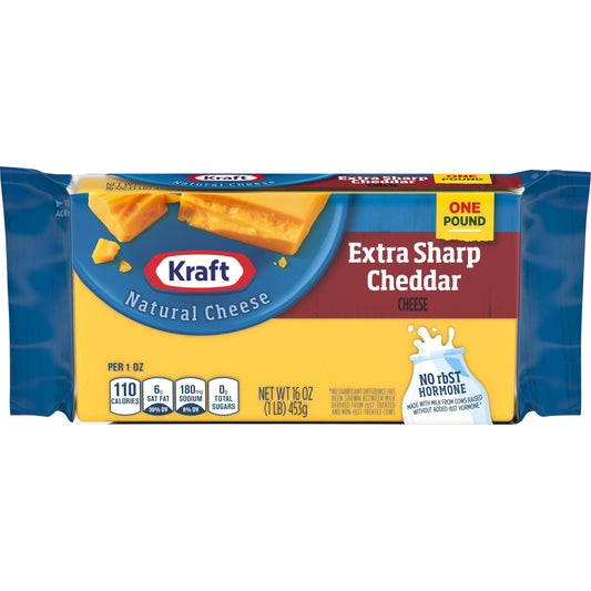 Kraft Extra Sharp Cheddar Cheese, 16 oz Block