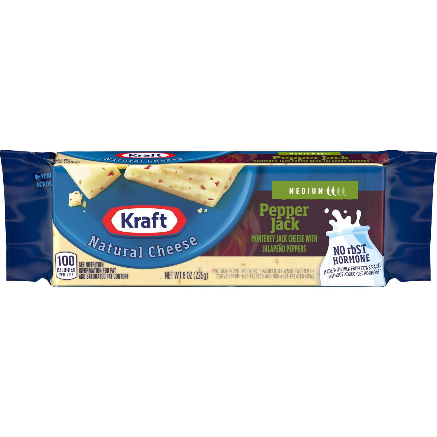 Kraft Pepper Jack Medium Cheese, 8 oz Block