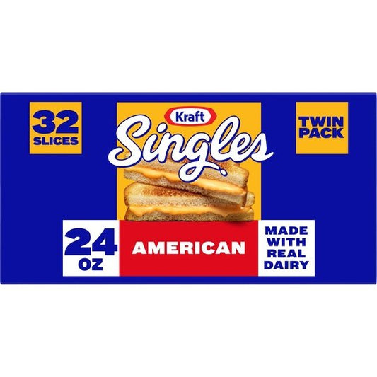 Kraft Singles American Cheese Slices Twin Pk, 32 Ct Pk