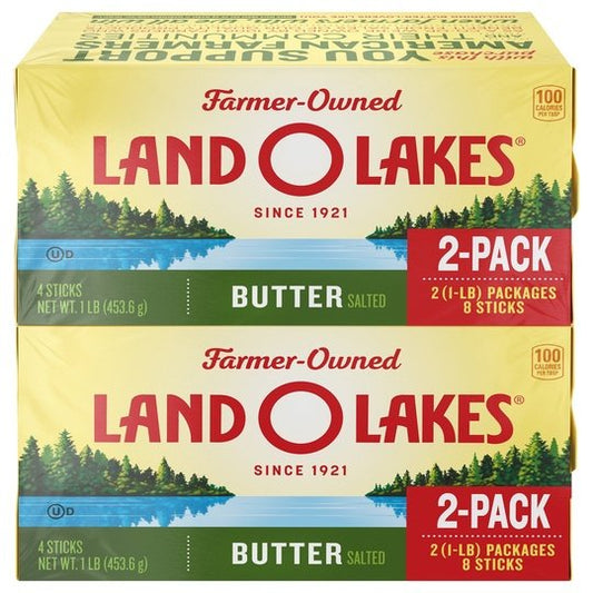 Land O Lakes Stick Butter Salted, 32 oz, 8 Count