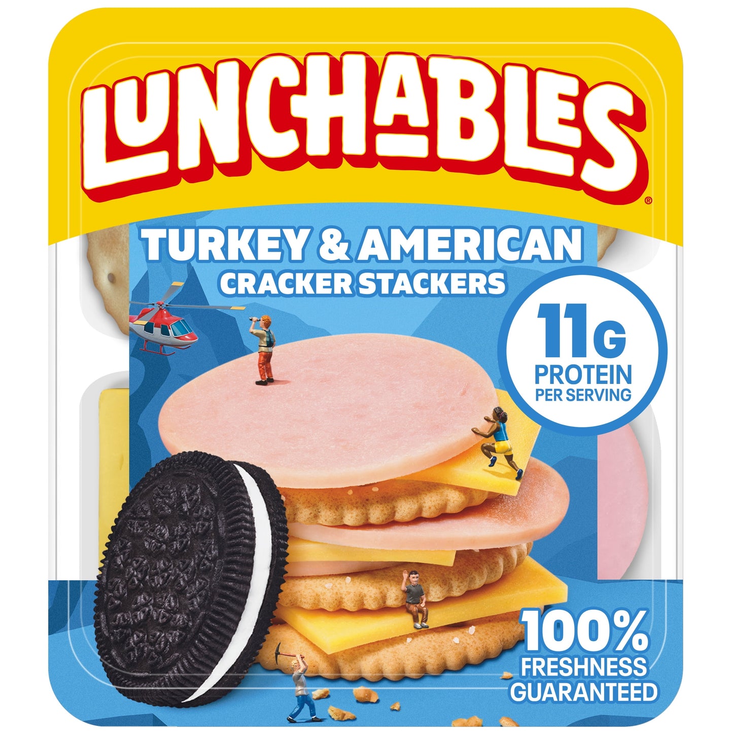 Lunchables Turkey & American Cheese Cracker Stackers Kids Lunch Snack, 3.2 oz Tray