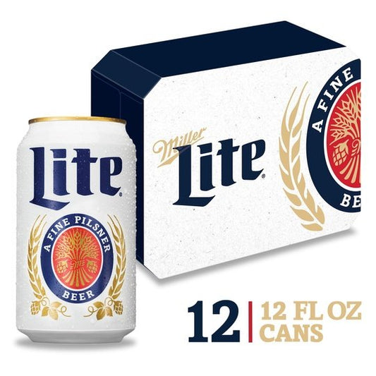 Miller Lite Lager Beer, 12 Pack, 12 fl oz Cans, 4.2% ABV