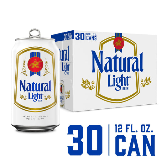 Natural Light Beer, 30 Pack Beer, 12 fl oz Cans, 4.2% ABV, Domestic