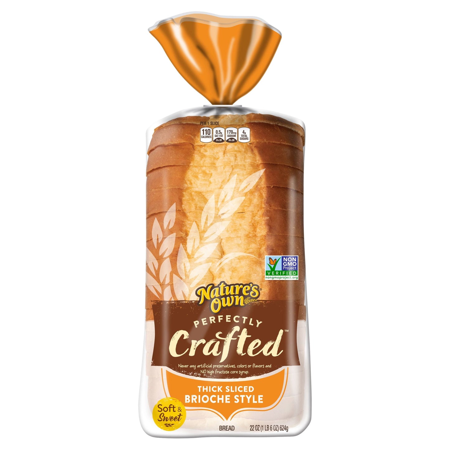 Nature's Own Perfectly Crafted Brioche Style Bread Loaf, 22 oz