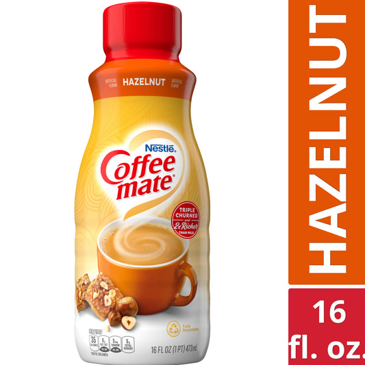 Nestle Coffee mate Hazelnut Liquid Coffee Creamer, 16 fl oz