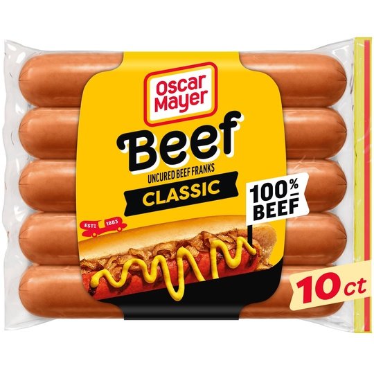 Oscar Mayer Classic Uncured Beef Franks Hot Dogs, 10 ct Pack