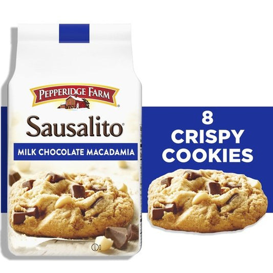 Pepperidge Farm Sausalito Crispy Milk Chocolate Macadamia Nut Cookies, 7.2 oz Bag (8 Cookies)