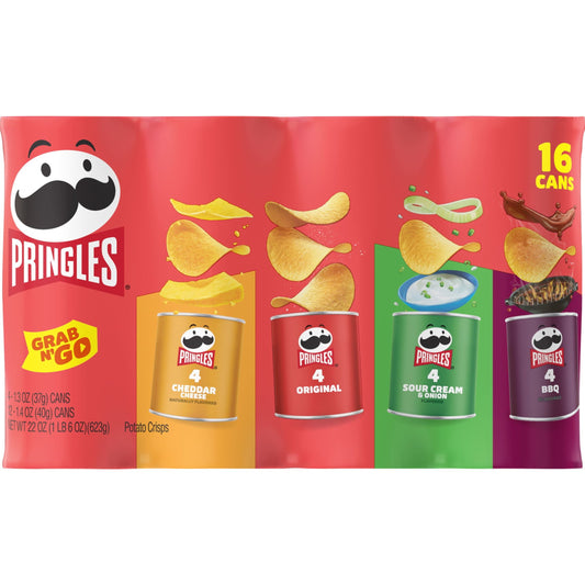 Pringles Variety Pack Potato Crisps Chips, 22 oz, 16 Count