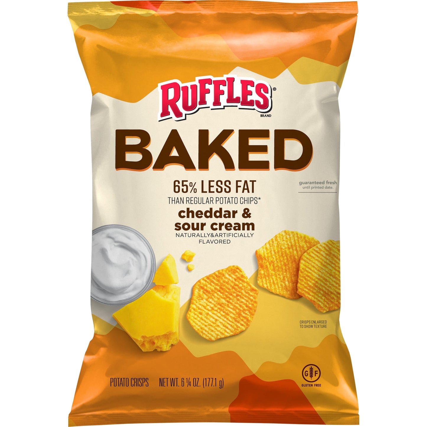 Ruffles Baked Cheddar & Sour Cream Potato Snack Chips,6.25 oz Bag