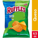 Ruffles Queso Cheese Flavored Potato Chips, 6.5 oz Bag