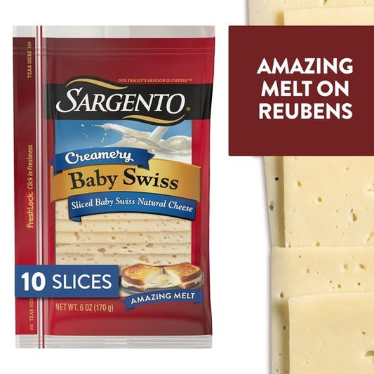 Sargento® Creamery Sliced Baby Swiss Natural Cheese, 10 slices