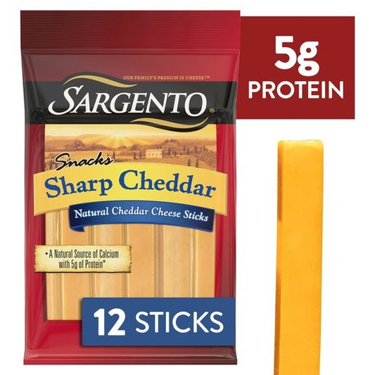 Sargento®&nbsp;Sharp Natural Cheddar Cheese Snack Sticks, 12-Count