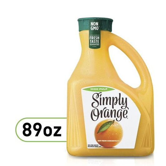 Simply Non GMO High Pulp Orange Juice, 89 fl oz Bottle