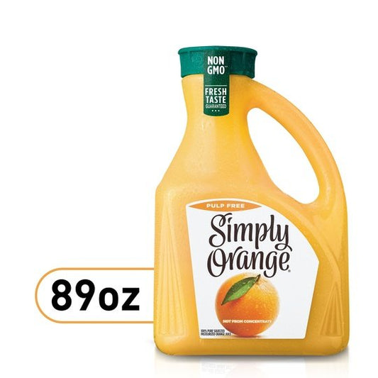 Simply Non GMO Orange Juice No Pulp, 89 fl oz Bottle