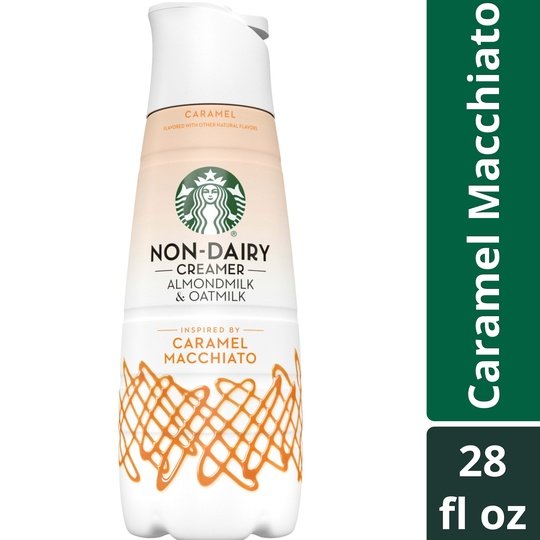 Starbucks Caramel Flavored Almondmilk and Oatmilk Non Dairy Liquid Coffee Creamer, 28 fl oz