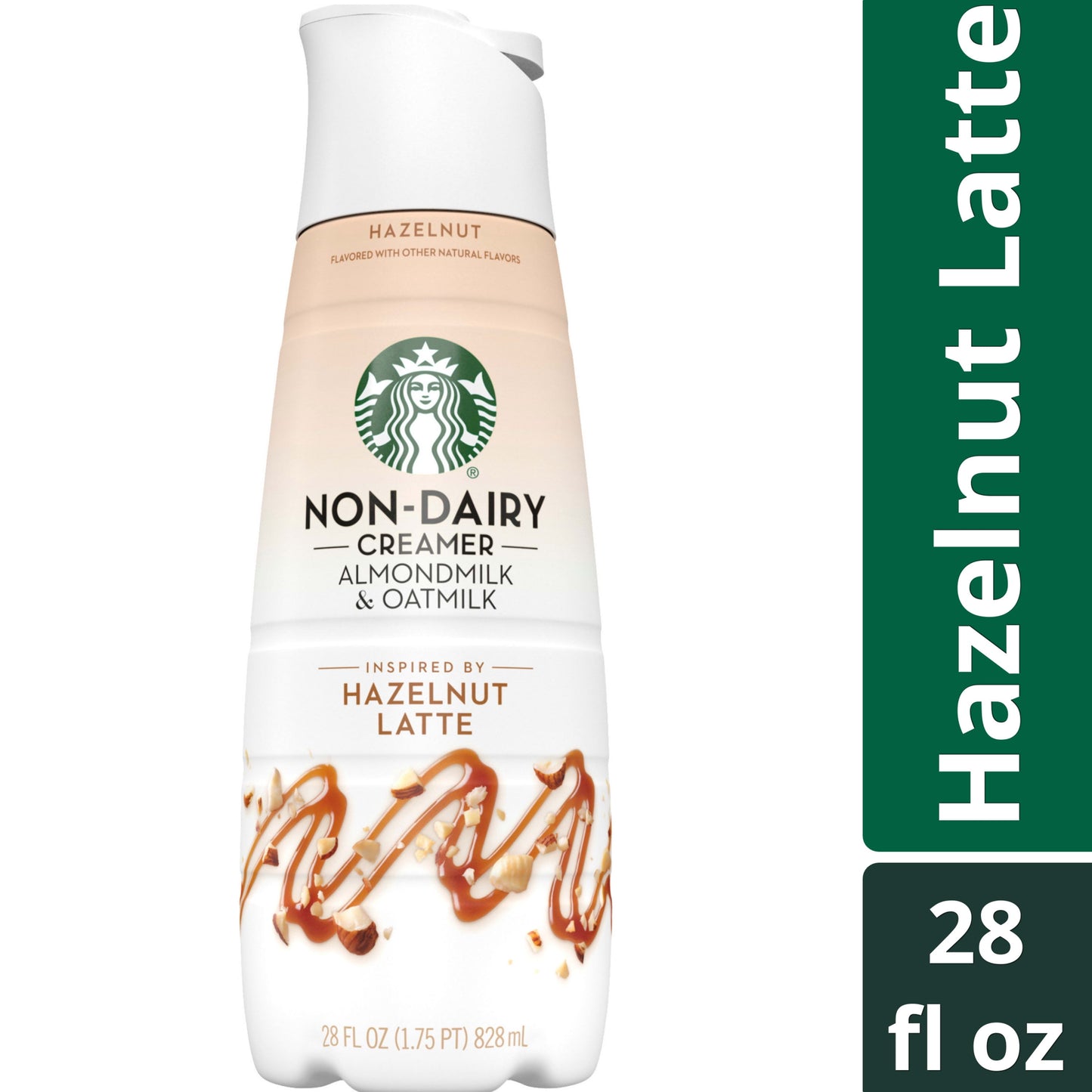 Starbucks Hazelnut Flavored Almondmilk and Oatmilk Non Dairy Liquid Coffee Creamer, 28 fl oz