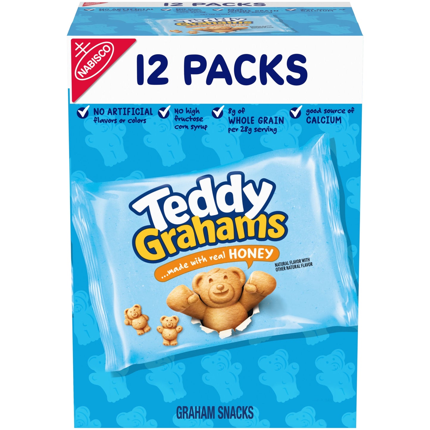 Teddy Grahams Honey Graham Snacks, 12 Snack Packs