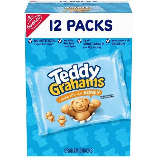 Teddy Grahams Honey Graham Snacks, 12 Snack Packs