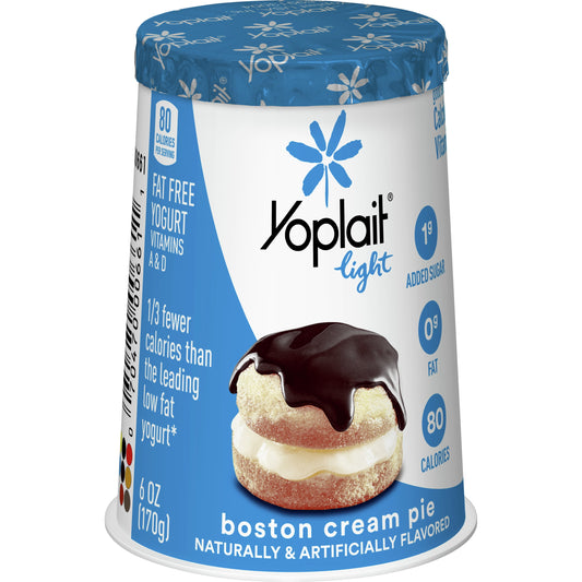 Yoplait Light Boston Cream Pie Fat Free Yogurt, 6 OZ Yogurt Cup