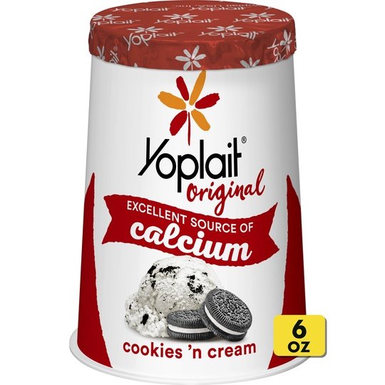 Yoplait Original Cookies N Cream Low Fat Yogurt, 6 OZ Yogurt Cup