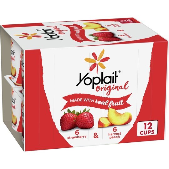 Yoplait Original Low Fat Yogurt Pack, 12 Ct, 6 OZ Fruit Yogurt Cups