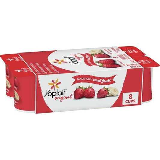 Yoplait Original Low Fat Yogurt Pack, 8 Ct, 6 OZ Fruit Yogurt Cups