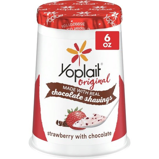 Yoplait Original Strawberry With Chocolate Low Fat Yogurt, 6 OZ Yogurt Cup