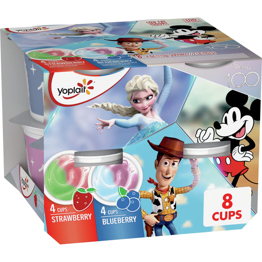 Yoplait Strawberry & Blueberry Low Fat Kids Yogurt Pack, 8 Yogurt Cups