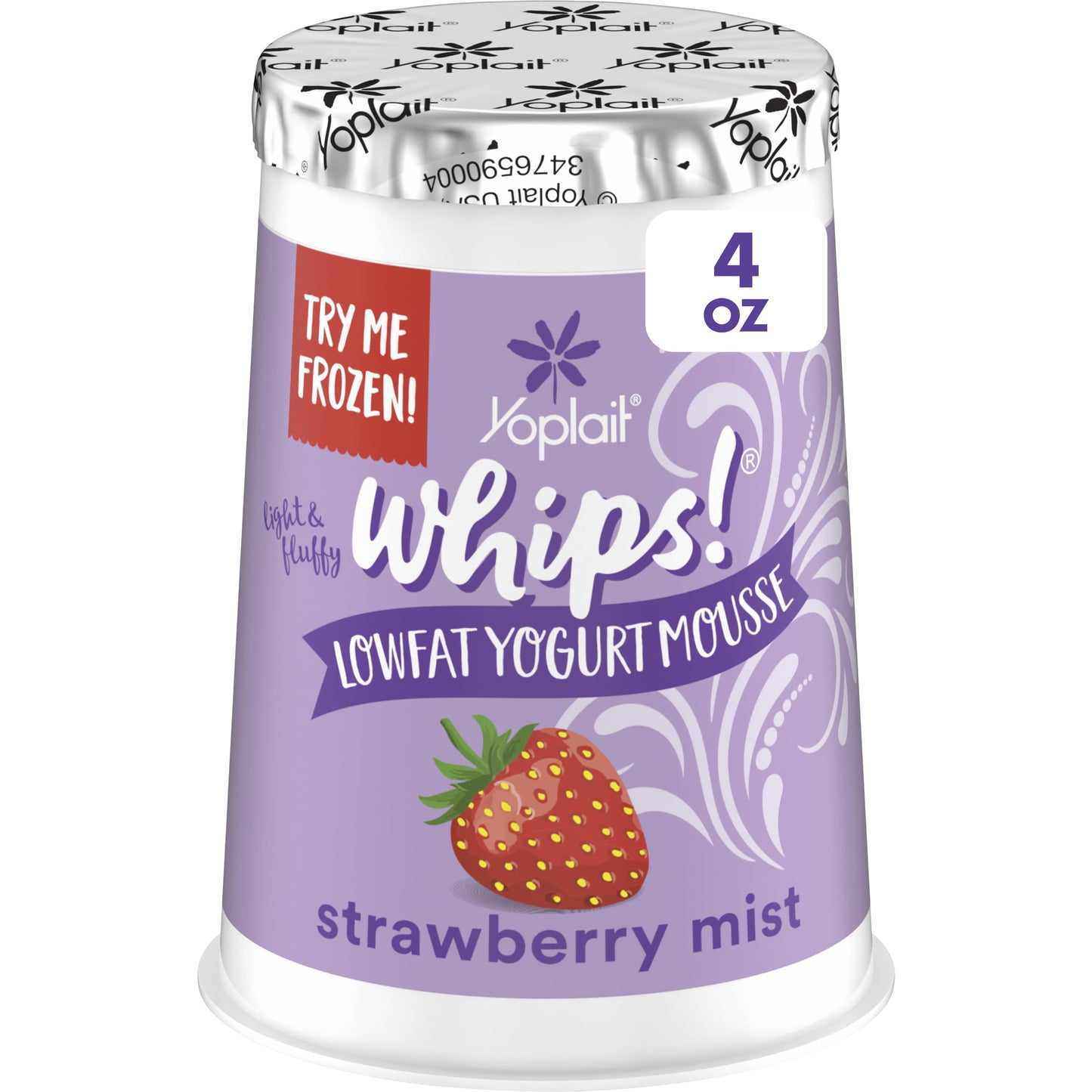 Yoplait Whips Lowfat Yogurt Mousse, Strawberry Mist Flavored Snack, 4 OZ Yogurt Cup