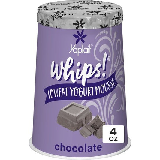 Yoplait Whips Yogurt Mousse, Chocolate Flavored, Gluten Free Snack, 4 OZ Yogurt Cup