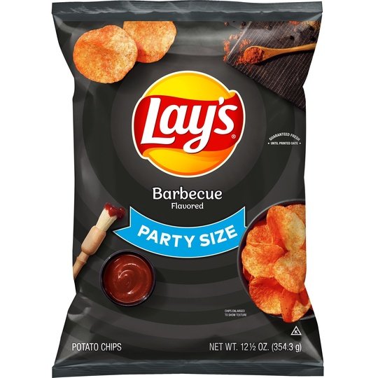 Lay's Barbeque Potato Snack Chips,Party Size, 12.5 oz.Bag