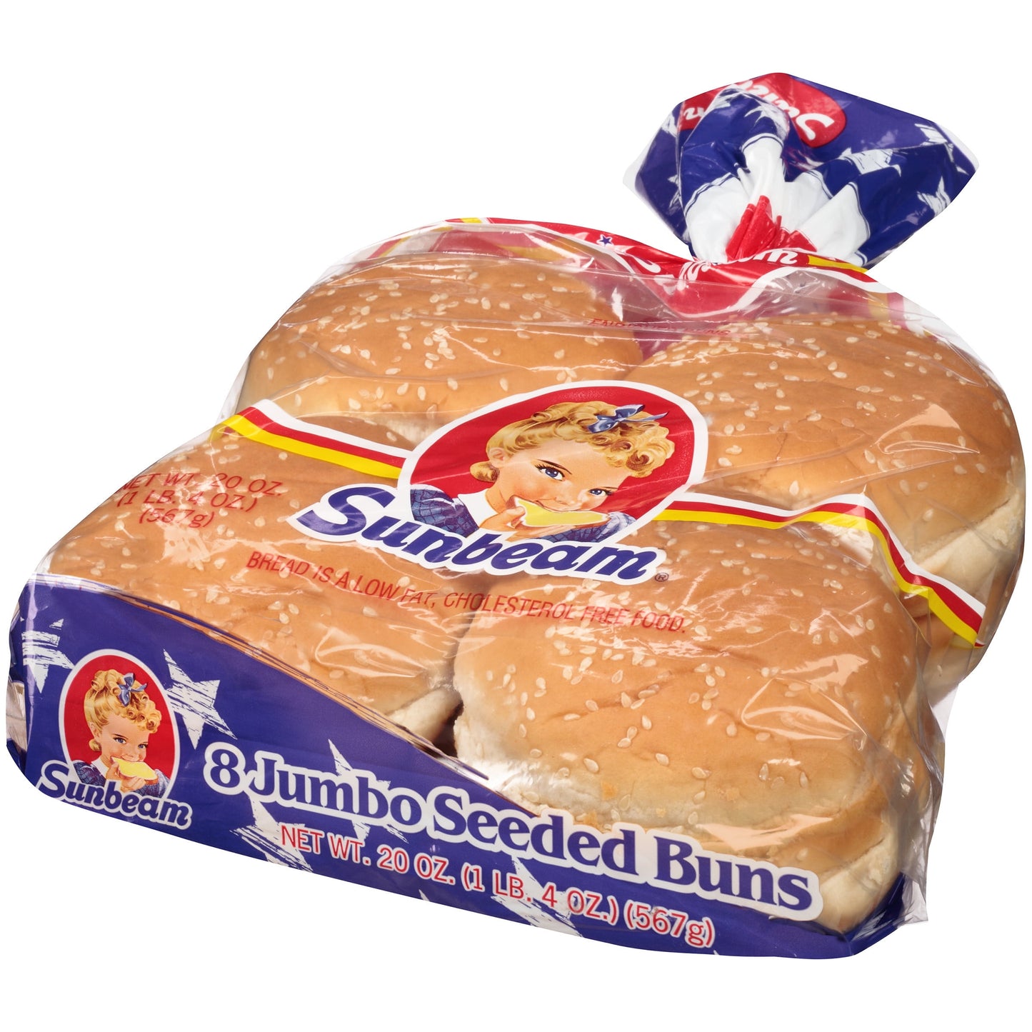 Sunbeam® Enriched Jumbo Seeded Sandwich Rolls 8 ct Bag