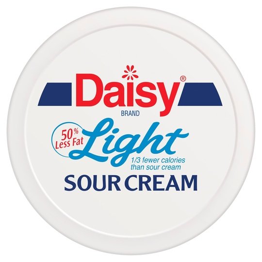 Daisy Pure and Natural Light Sour Cream, 50% Less Fat, 16 oz (1 lb) Tub (Refrigerated)