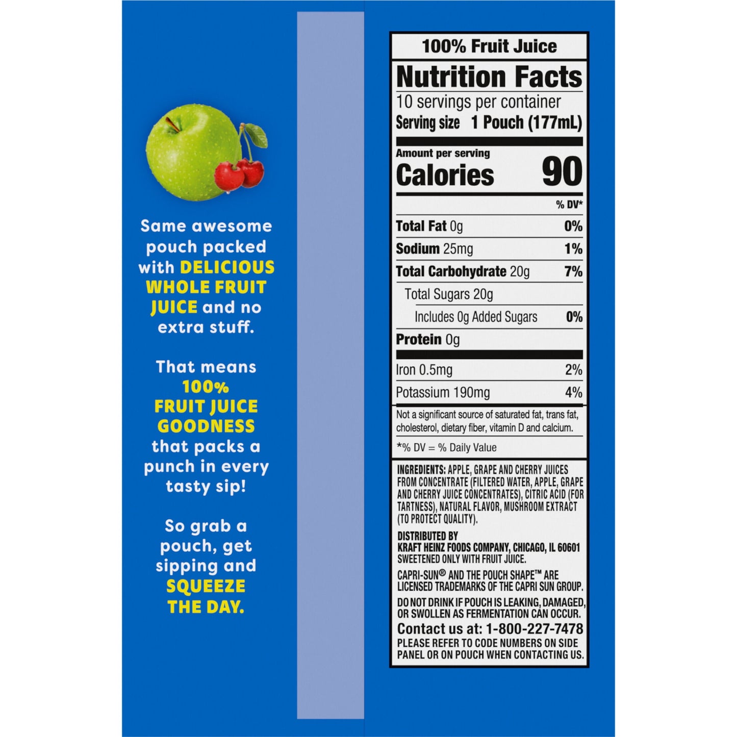 Capri Sun 100% Juice Fruit Punch Juice Box Pouches, 10 ct Box, 6 fl oz Pouches